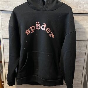 Sp5der VVs Black Rhinestone Hoodie